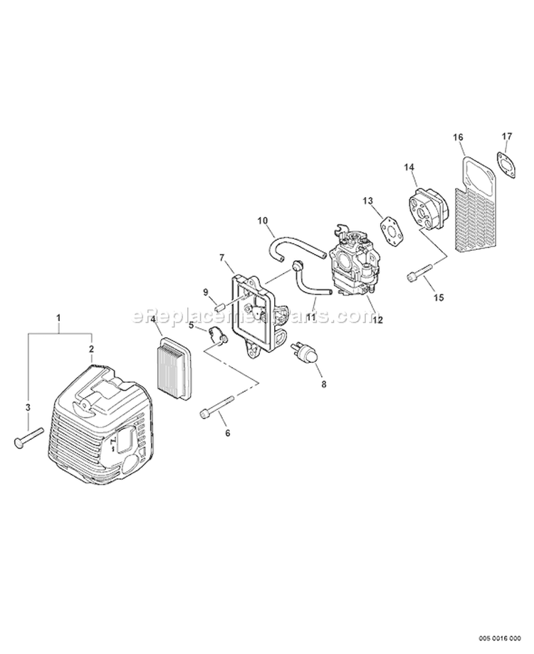 Page J Diagram and Parts List for SRM-400U S16103004774 - S16103999999 Echo Trimmer