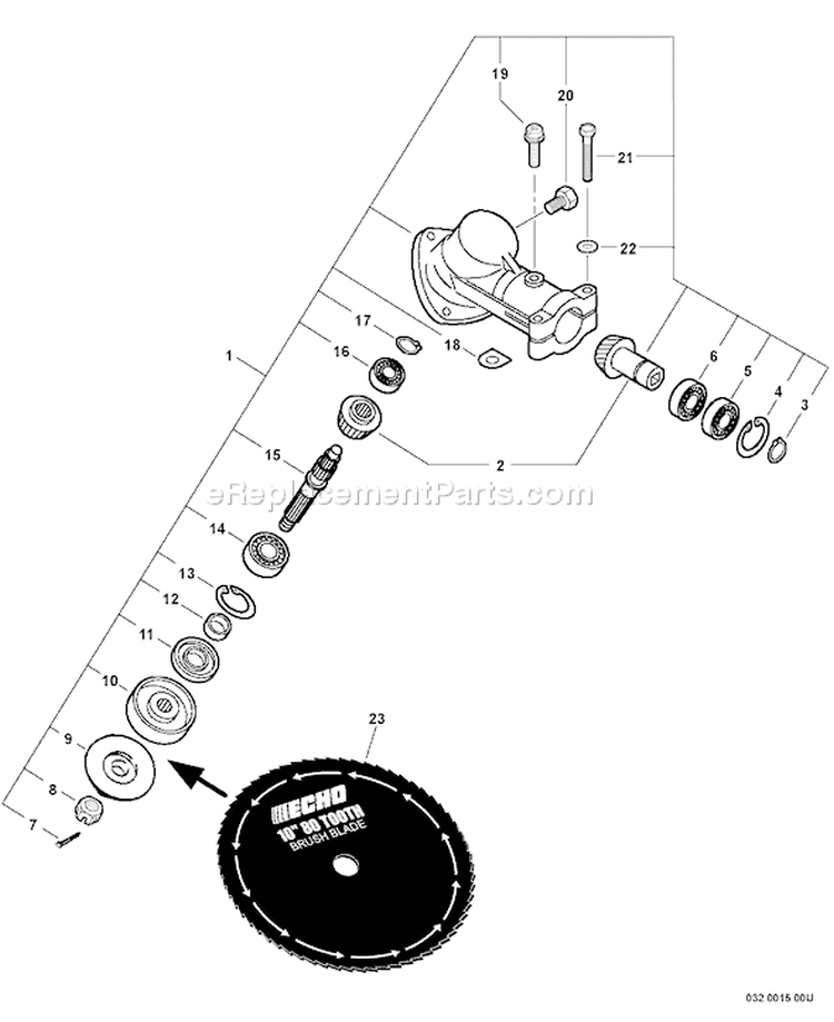 Page G Diagram and Parts List for SRM-400U 03001001-03004773 Echo Trimmer