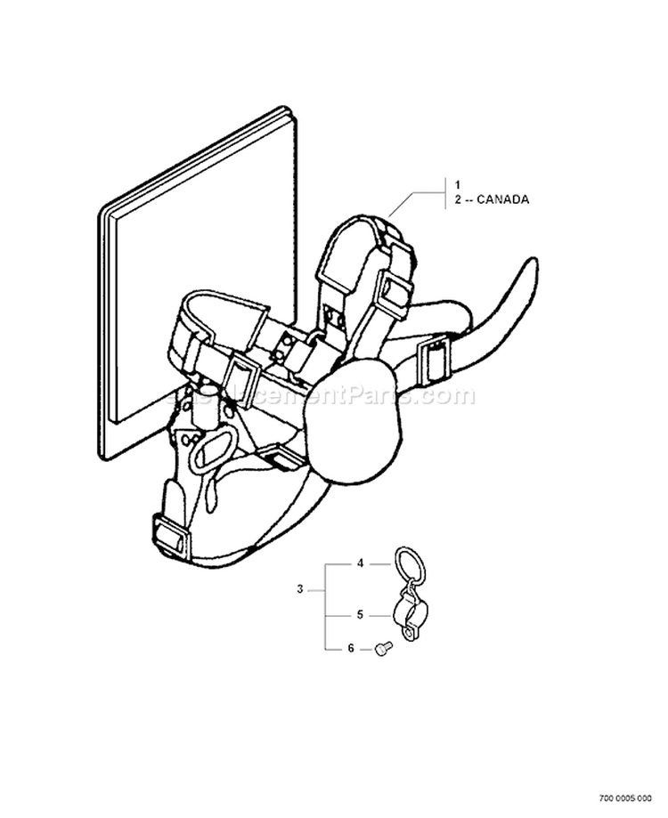 Page O Diagram and Parts List for SRM-400U 03001001-03004773 Echo Trimmer