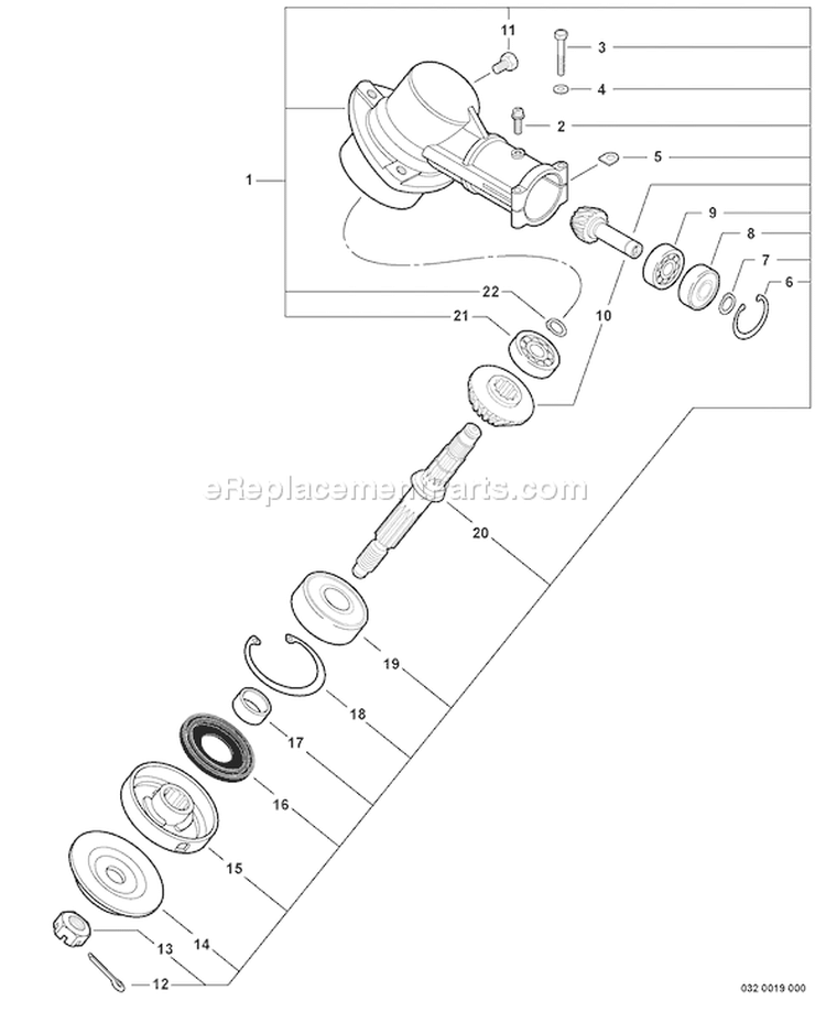 Page H Diagram and Parts List for SRM-410U S05704001001 - S05704999999 Echo Trimmer