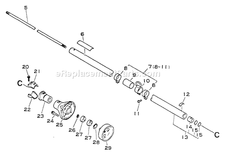 Page B Diagram and Parts List for SRM-4600  Echo Trimmer