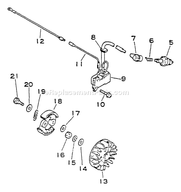 Page E Diagram and Parts List for SRM-4600  Echo Trimmer