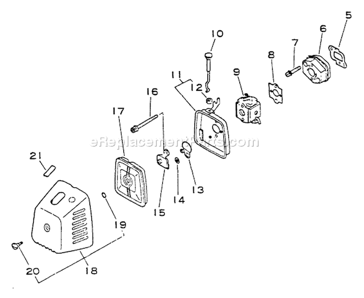 Page F Diagram and Parts List for SRM-4600  Echo Trimmer