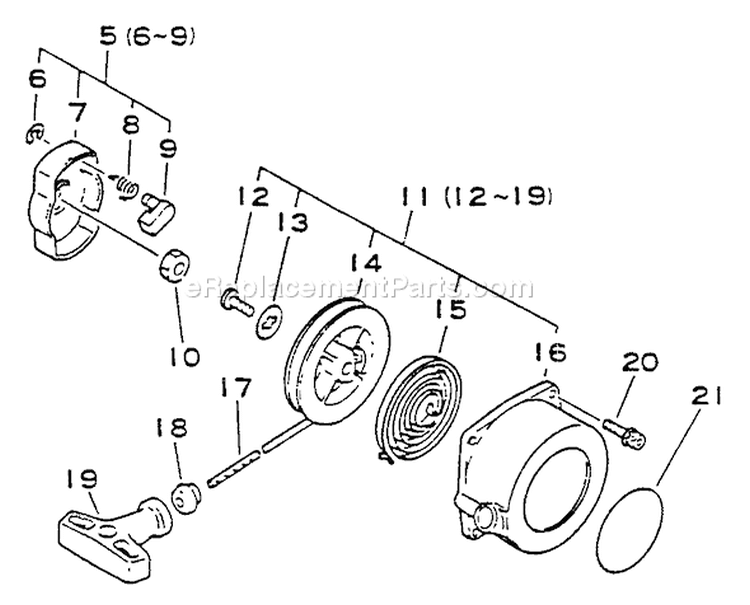 Page H Diagram and Parts List for SRM-4600  Echo Trimmer