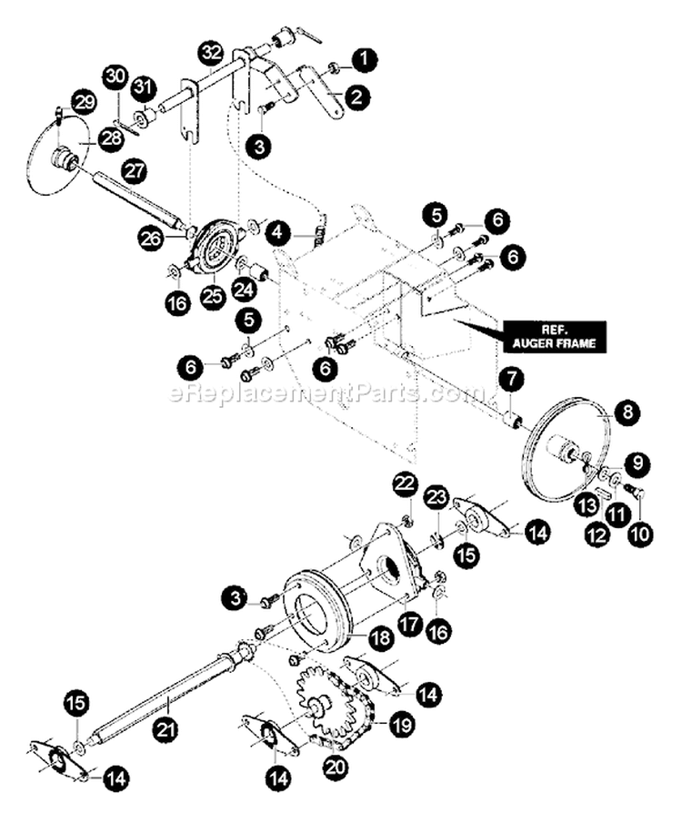 Page B Diagram and Parts List for ST-1033E  Echo Snow Blower