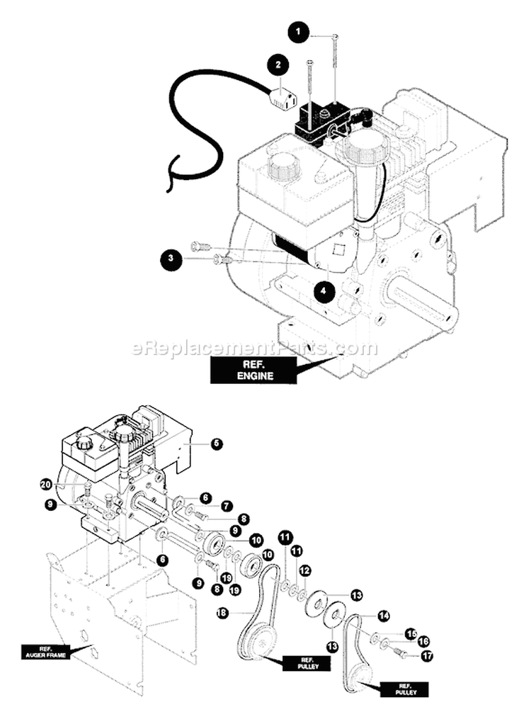 Page C Diagram and Parts List for ST-1033E  Echo Snow Blower