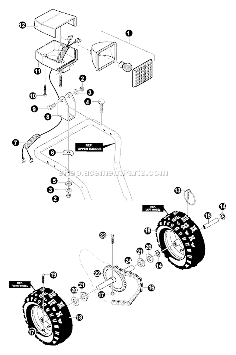 Page F Diagram and Parts List for ST-1033E  Echo Snow Blower