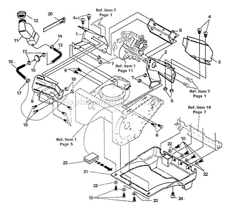 Page D Diagram and Parts List for ST-4500 After S/N 5001181329934 Echo Snow Blower