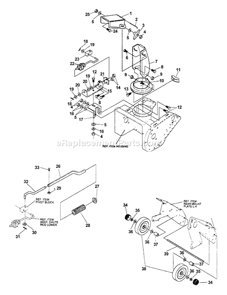 Page A Diagram and Parts List for ST-5000E 001001 - 001456 Echo Snow Blower