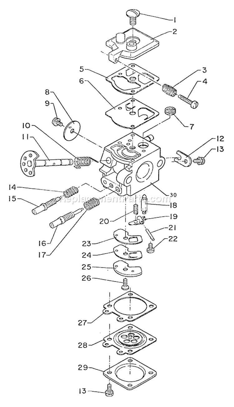 Page A Diagram and Parts List for SV-3  Echo Engine