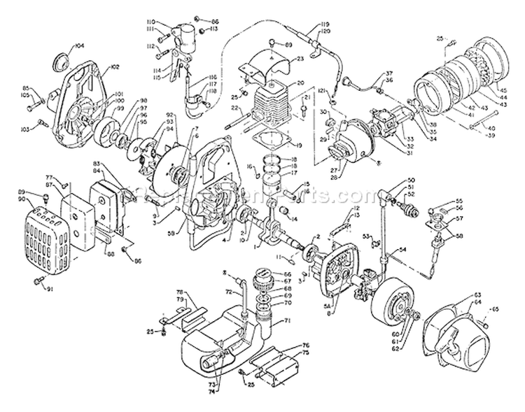 Page B Diagram and Parts List for SV-3  Echo Engine