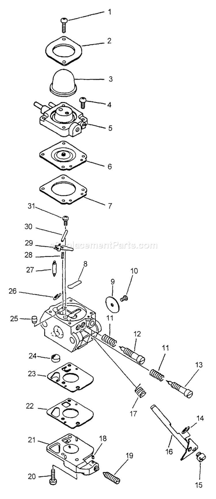 Page A Diagram and Parts List for SV-4B  Echo Engine