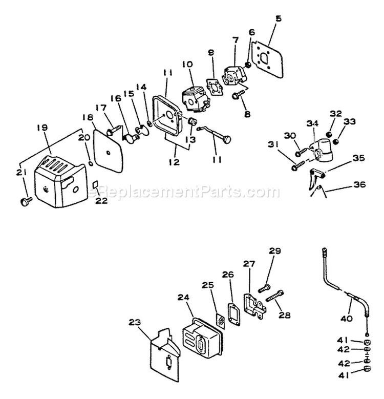 Page D Diagram and Parts List for SV-4  Echo Engine