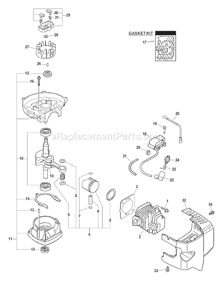 Page B Diagram and Parts List for SV-5C/1 08001001-08999999 Echo Engine
