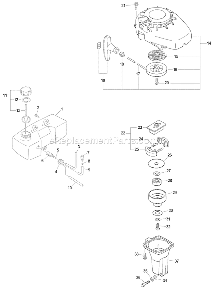 Page D Diagram and Parts List for SV-5C/1 08001001-08999999 Echo Engine