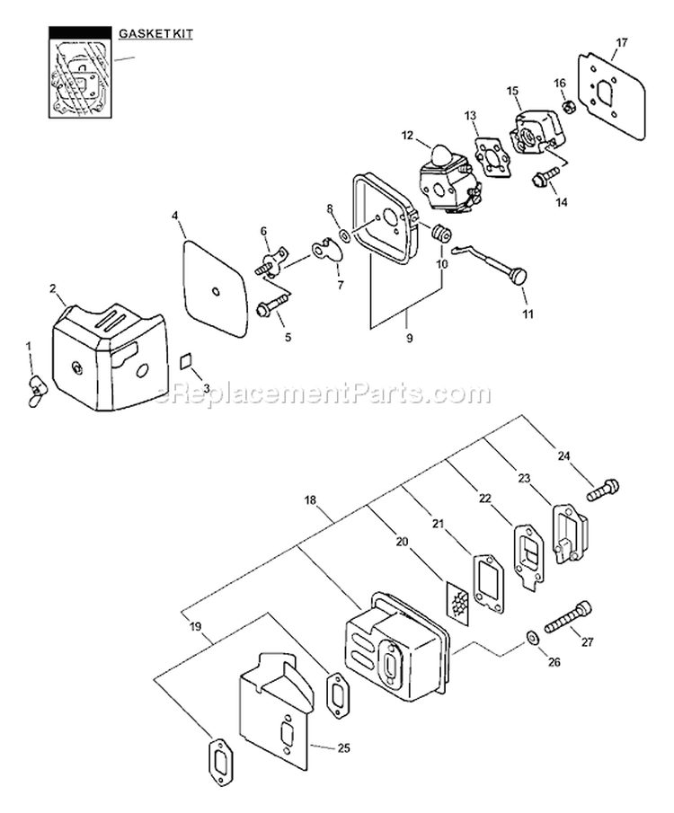 Page C Diagram and Parts List for SV-5C 05001001-05999999 Echo Engine