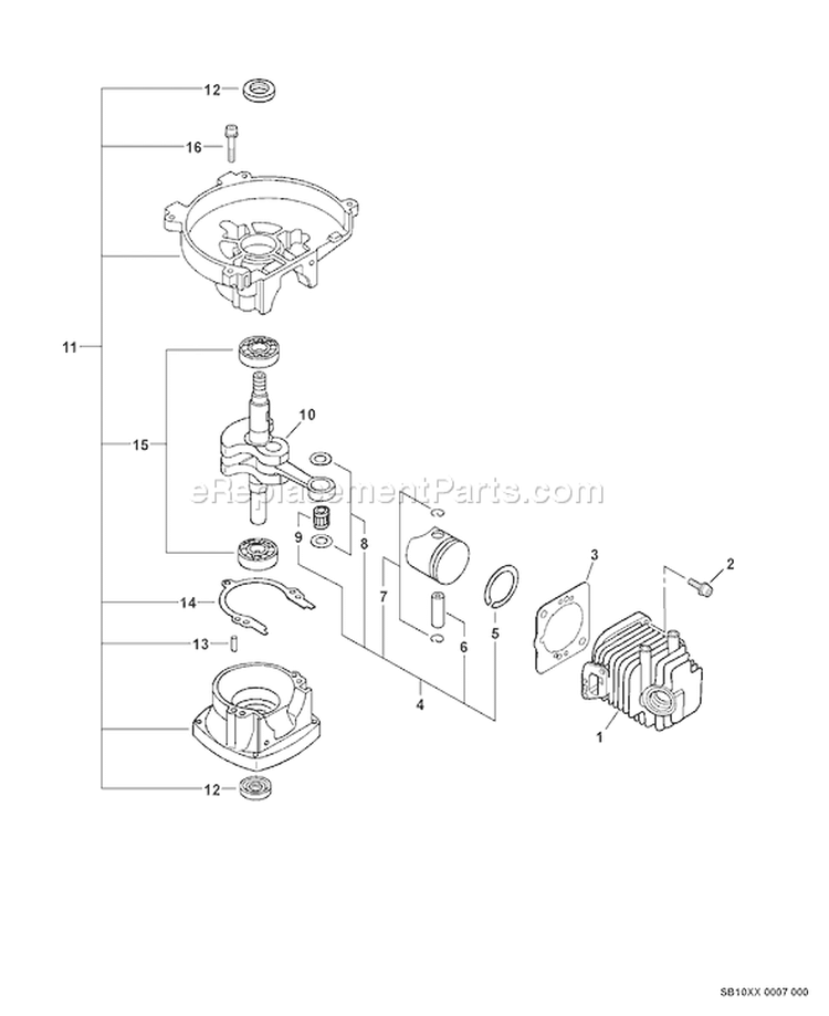 Page C Diagram and Parts List for SV-5H/2 09001001-09999999 Echo Engine