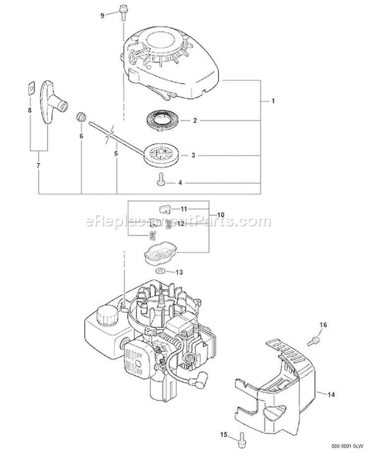 Page D Diagram and Parts List for SV-6/2 36001001-36999999 Echo Engine
