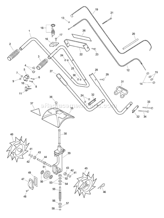 Page C Diagram and Parts List for TC-2100 Type 1E -023313-999999, Canada - 018677-999999 Echo Tiller