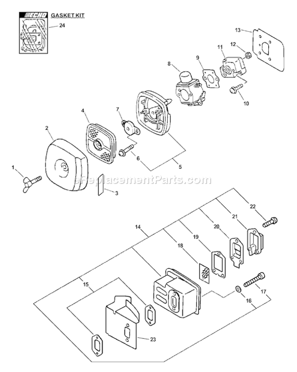 Page E Diagram and Parts List for TC-2100 Type 1E -023313-999999, Canada - 018677-999999 Echo Tiller