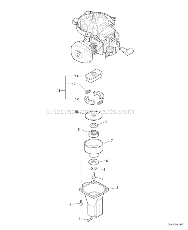 Page B Diagram and Parts List for TC-210 E13912001001 - E13912999999 Echo Tiller