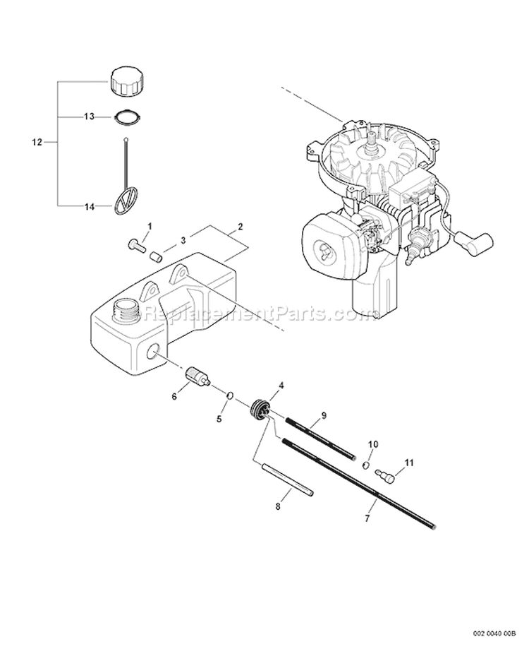 Page G Diagram and Parts List for TC-210 E14013001001 - E14013999999 Echo Tiller