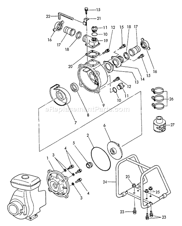Page Q Diagram and Parts List for TP-2000  Echo Water Pump