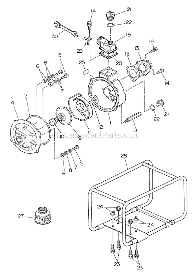 Page A Diagram and Parts List for TP-2001 After S/N 2612508 Echo Water Pump