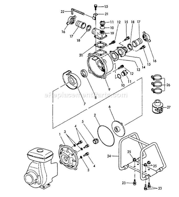 Page Q Diagram and Parts List for TP-3000  Echo Water Pump