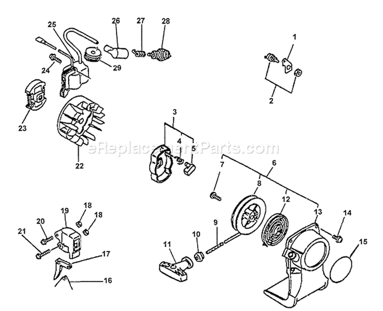 Page D Diagram and Parts List for TSI-21 After S/N 001001 Echo Trimmer