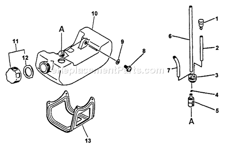 Page D Diagram and Parts List for TT-21A 001001-055504 Echo Trimmer