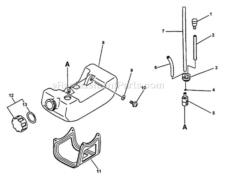 Page C Diagram and Parts List for TT-21A Type 1E - After S/N 001001 Echo Trimmer