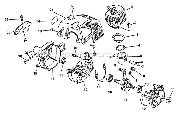 Page B Diagram and Parts List for TT-21 After S/N 004001 Echo Trimmer