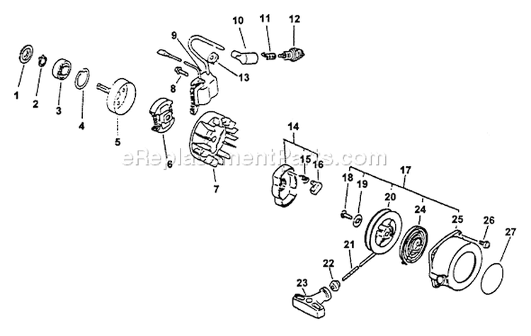 Page E Diagram and Parts List for TT-21 After S/N 004001 Echo Trimmer