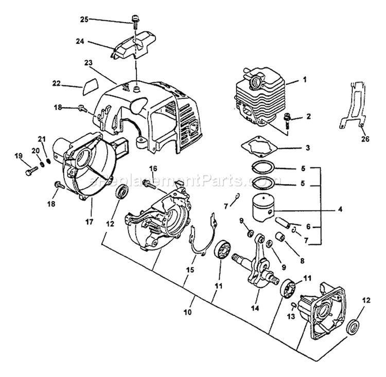 Page C Diagram and Parts List for TT-24A After S/N 001001 Echo Trimmer