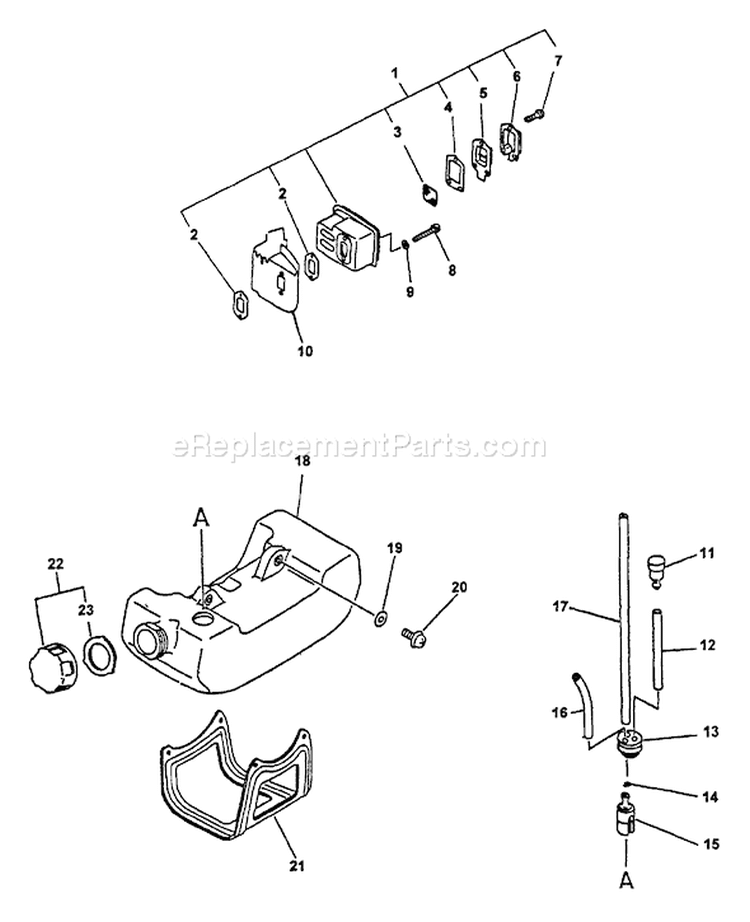 Page D Diagram and Parts List for TT-24A After S/N 001001 Echo Trimmer