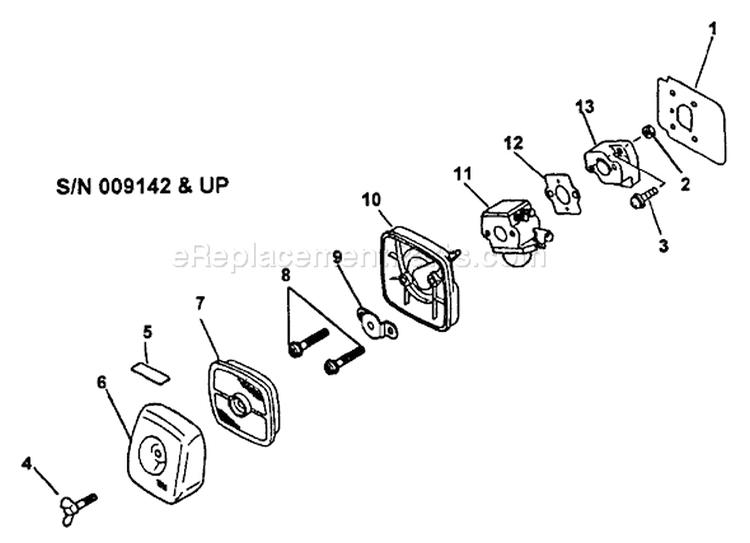 Page F Diagram and Parts List for TT-24A After S/N 001001 Echo Trimmer
