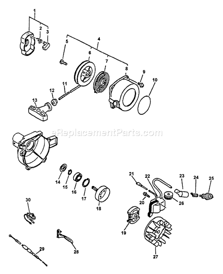 Page G Diagram and Parts List for TT-24A After S/N 001001 Echo Trimmer