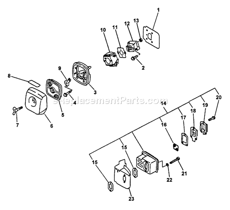 Page D Diagram and Parts List for TT-24A Type 1E - After S/N 001001 Echo Trimmer