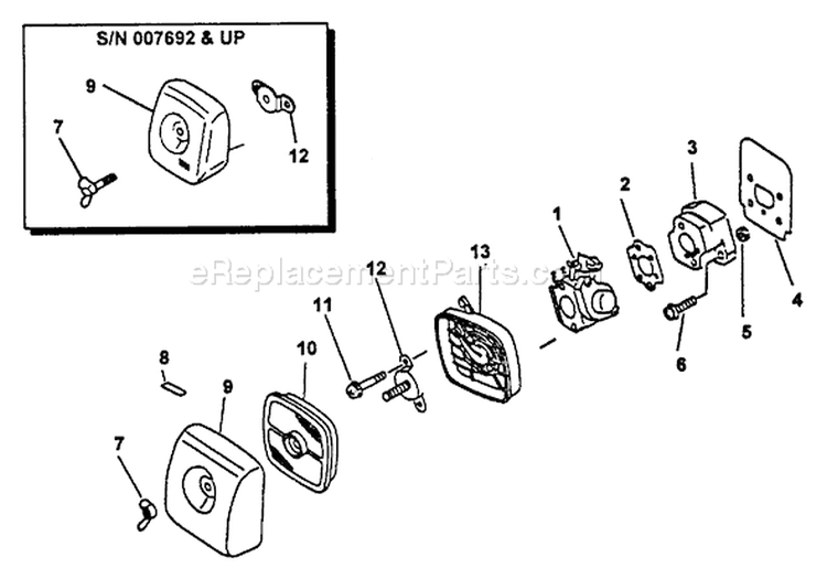 Page E Diagram and Parts List for TT-24 After S/N 001001 Echo Trimmer