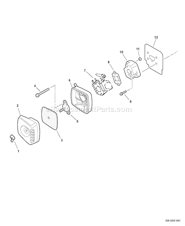 Page H Diagram and Parts List for WP-1000 Type 1 -010406-999999 Echo Water Pump