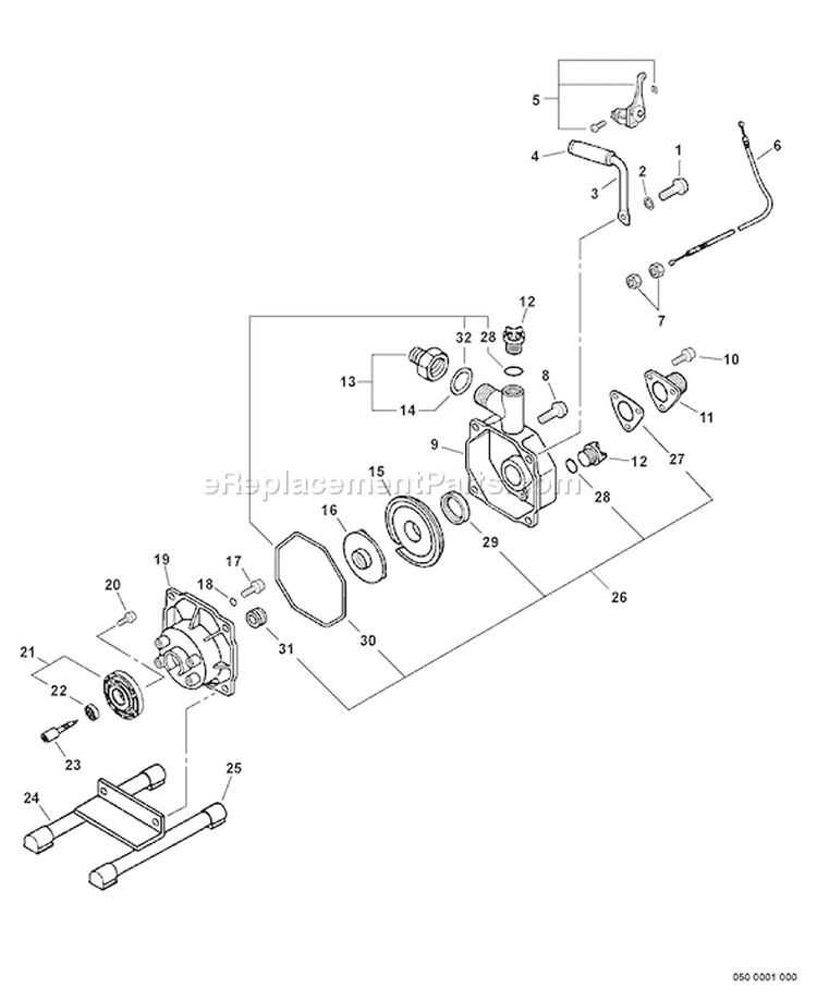 Page L Diagram and Parts List for WP-1000 Type 1 -010406-999999 Echo Water Pump