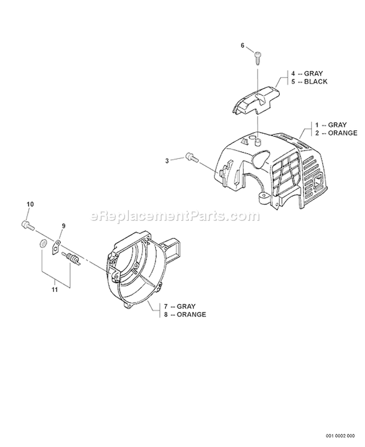 Page B Diagram and Parts List for WP-1000 Type 1 -010406-999999 Echo Water Pump