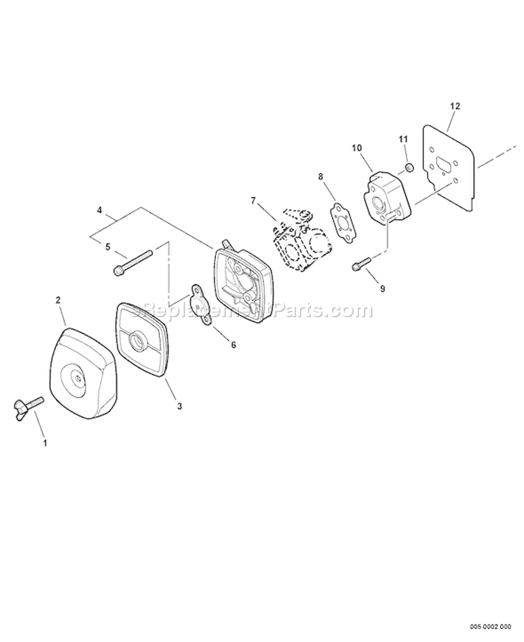 Page J Diagram and Parts List for WP-1000 Type 1 -010406-999999 Echo Water Pump