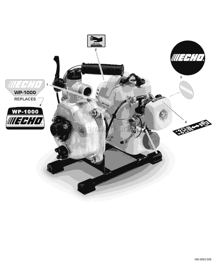 Page I Diagram and Parts List for WP-1000 Type 1E -501001-503211 Echo Water Pump