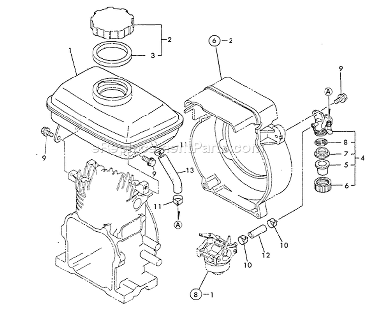 Page E Diagram and Parts List for WP-1500 Before S/N 02431 Echo Water Pump