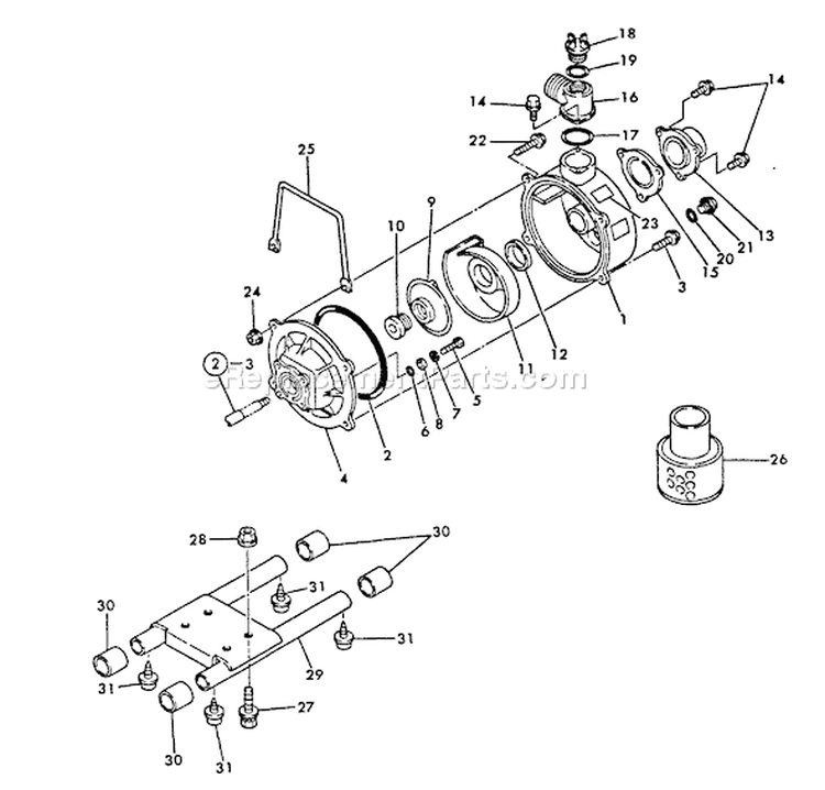Page I Diagram and Parts List for WP-1500 Before S/N 02431 Echo Water Pump