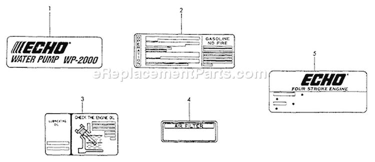 Page N Diagram and Parts List for WP-2000 After S/N A1010 Echo Water Pump