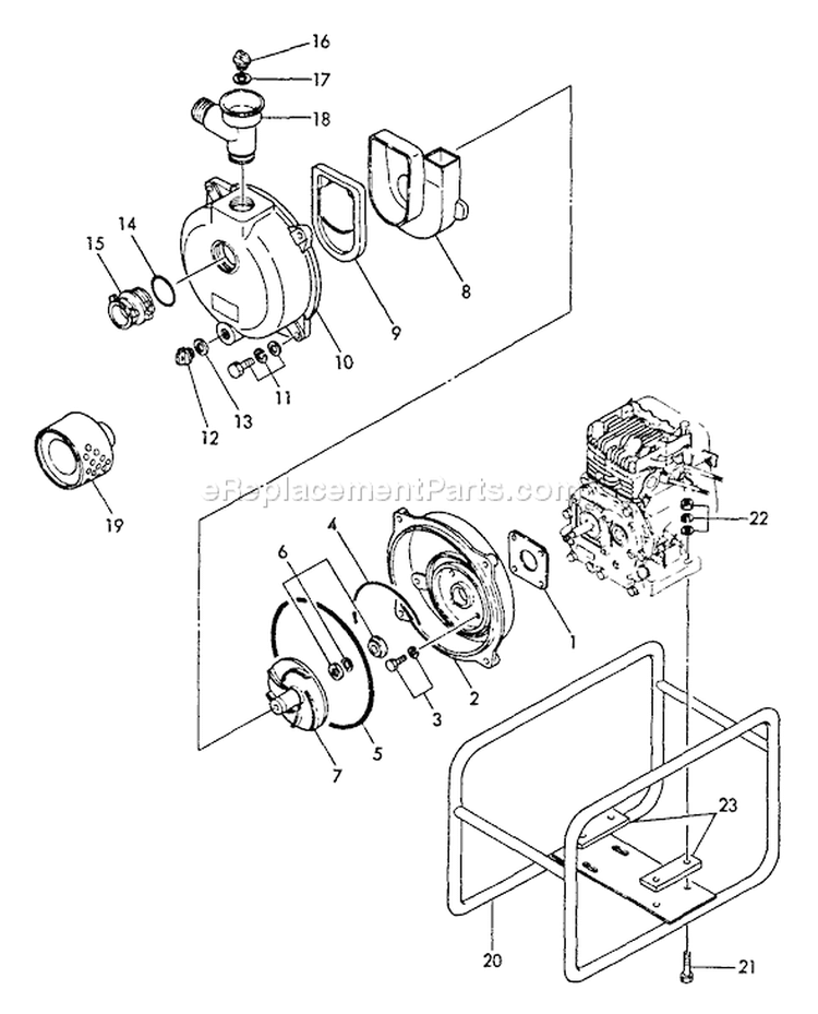Page Q Diagram and Parts List for WP-2000 After S/N A1010 Echo Water Pump