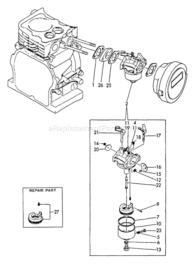 Page C Diagram and Parts List for WP-2000 After S/N A1010 Echo Water Pump